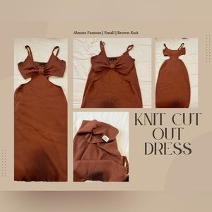 Brown Knit Cut out dress| Small